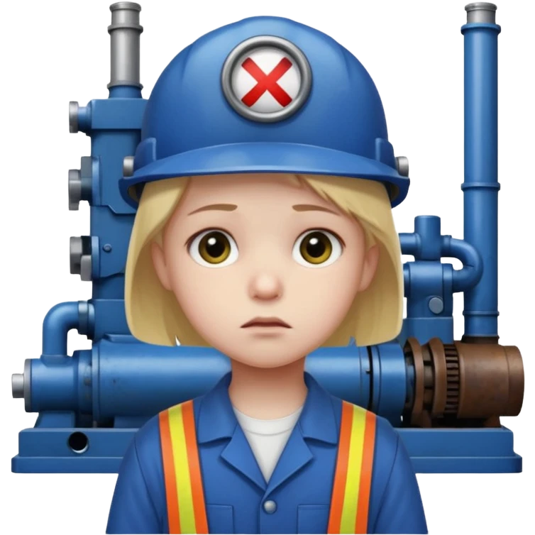 a child with a sad face works in a factory emoji