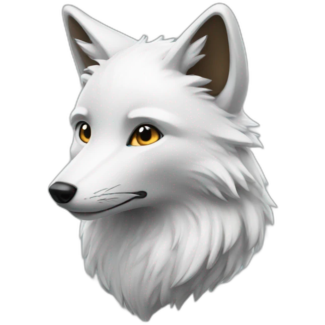 white and silver fox emoji