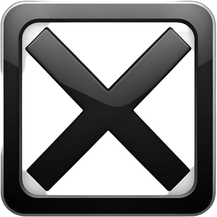Crossed out symbol, x mark in a square emoji