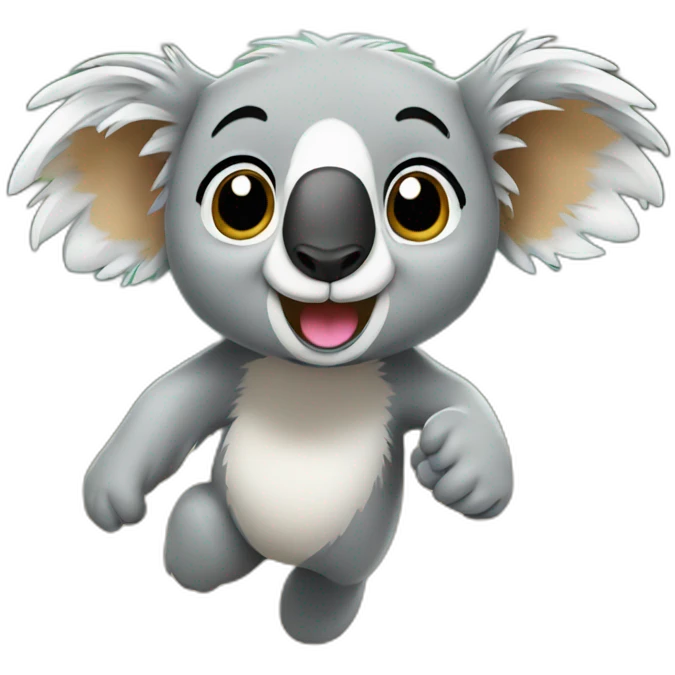 koala running in the raing emoji