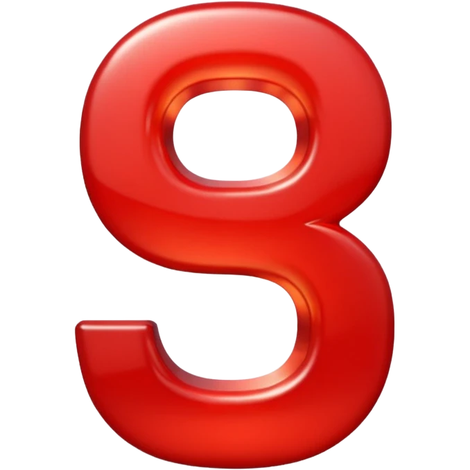 A 3D number 3 in a movie theater setting, shiny red surface; bright spotlights from above; cinematic glow with subtle haze; glossy, premium Hollywood countdown look; centered composition. emoji