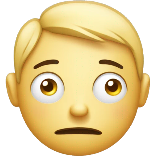 thinking emoji , looks not perfect and funny cartoon 2d style emoji