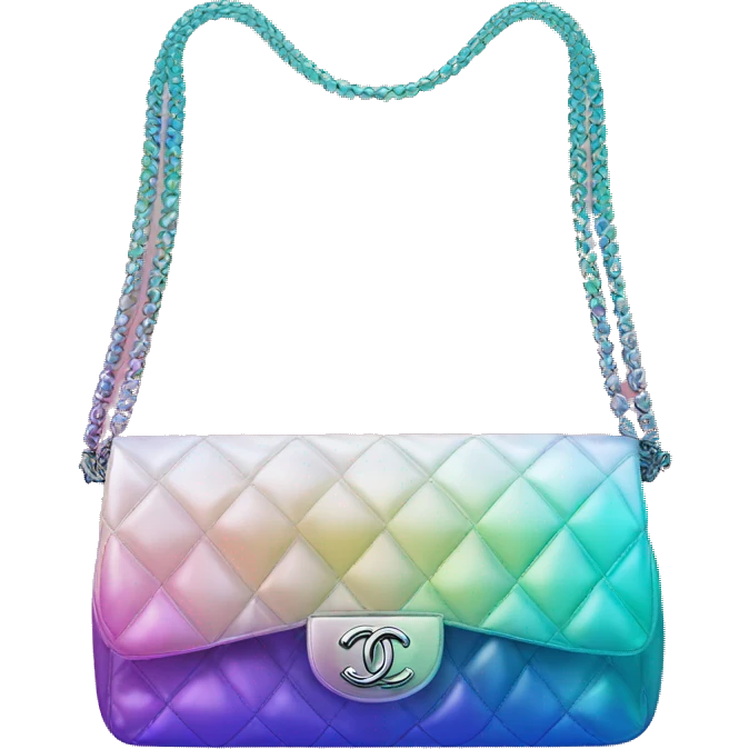Iridescent gradient hue Chanel bag emoji