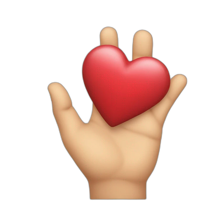 una mano con el dedo corazon estirado y el resto encogidos emoji