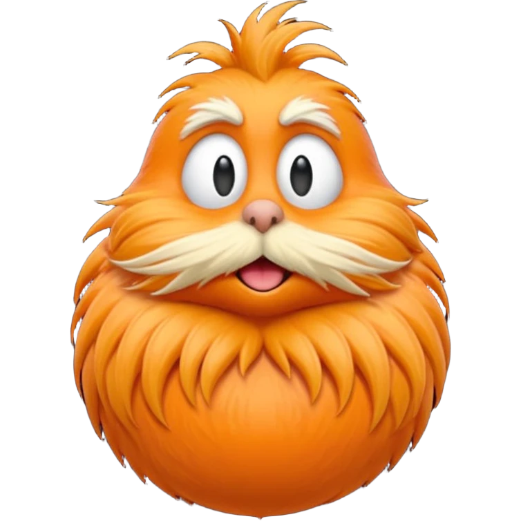 The Lorax with penis and testicle realistic emoji