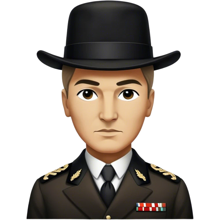 ​Cinematic Realistic Portrait of a Young Mustafa Kemal Atatürk, depicted in his iconic tall black hat and traditional attire with a confident, visionary expression, rendered with rich historical textures and warm, inspiring lighting that captures his youthful dynamism and transformative leadership, emoji