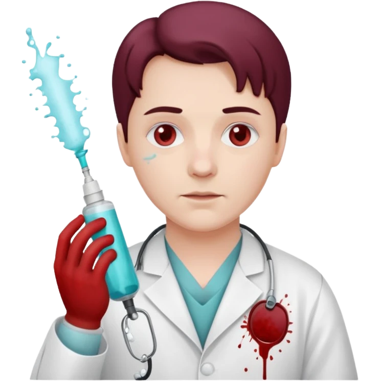 A victorian surgeon using a carbolic spray and wearing a gown emoji