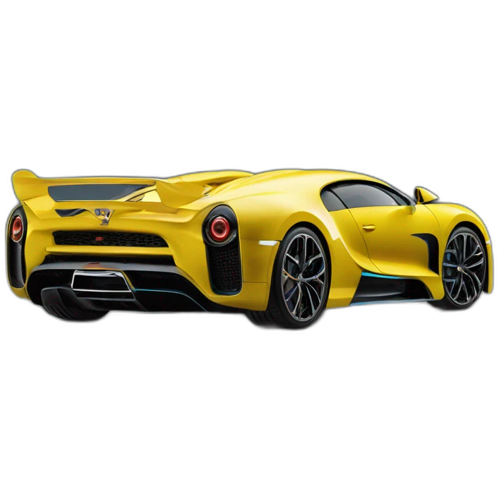 Bugatti divo jaune dans un camion emoji