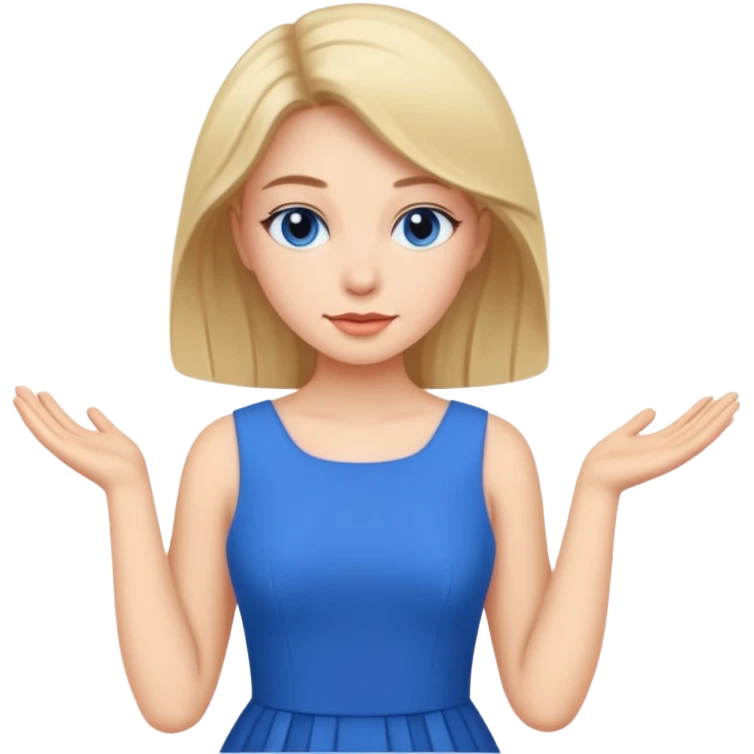 woman with blue dress emoji