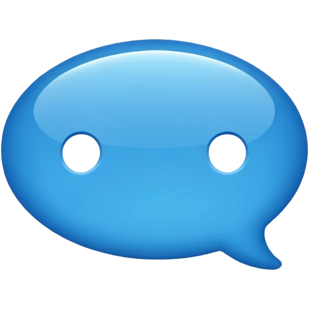 blue rounded chat bubble, no text emoji