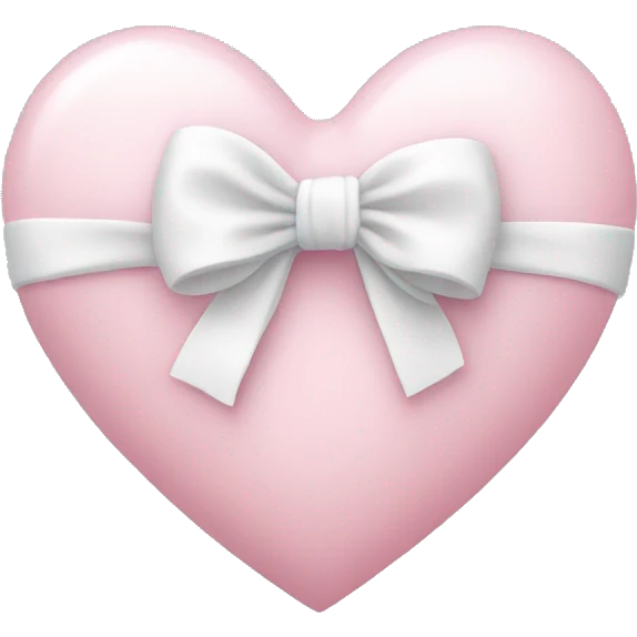 Pastel pink heart with white bow emoji