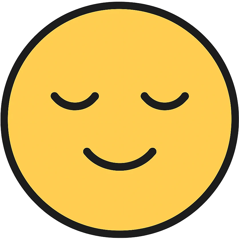 good face emoji, gentle smile, relaxed eyes emoji