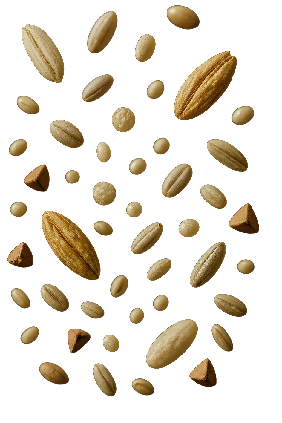 Avena, orzo, farro, segale, quinoa, grano saraceno FLUTTUANO IN ARIA, IPERREALISTICO 4K emoji