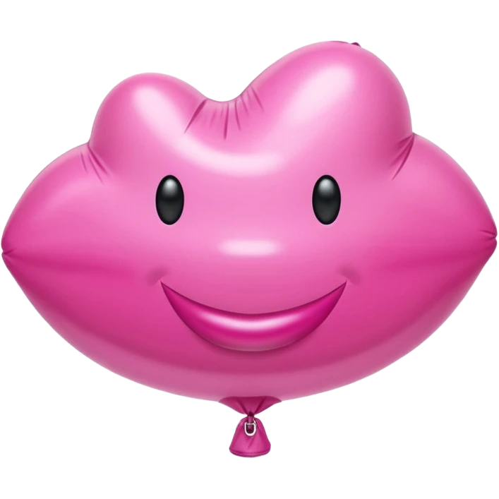 pink puffy inflatable balloon vinyl lips emoji