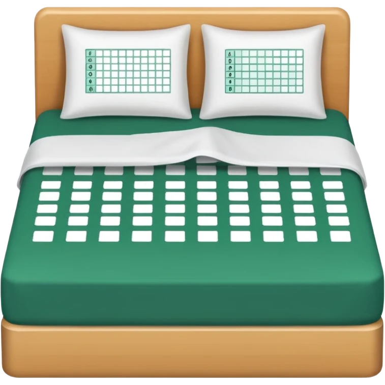 bedsheets with excel spreadsheet emoji