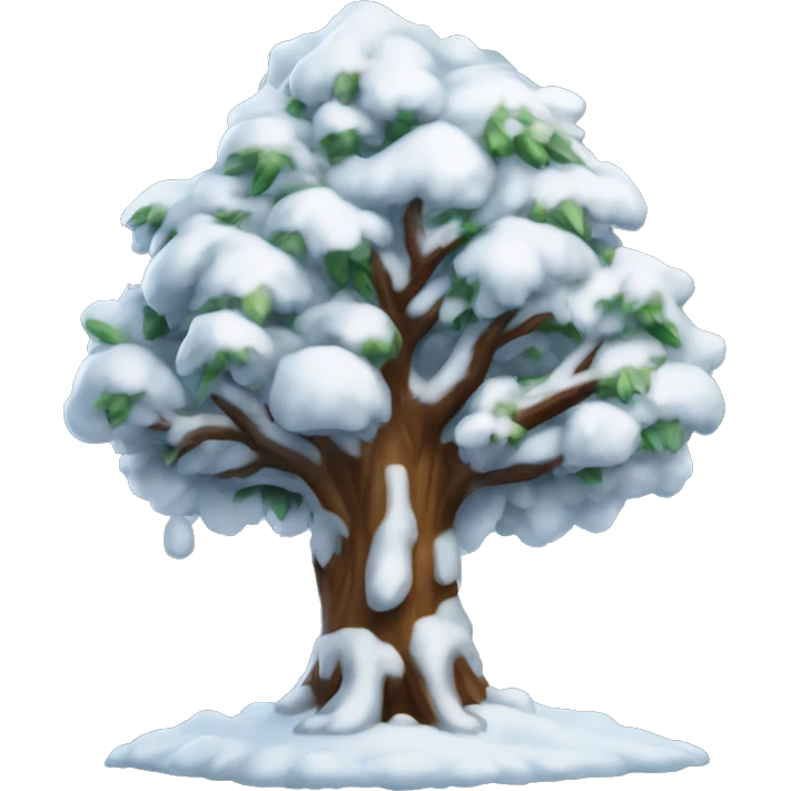 Arbol nevado con decoracion emoji