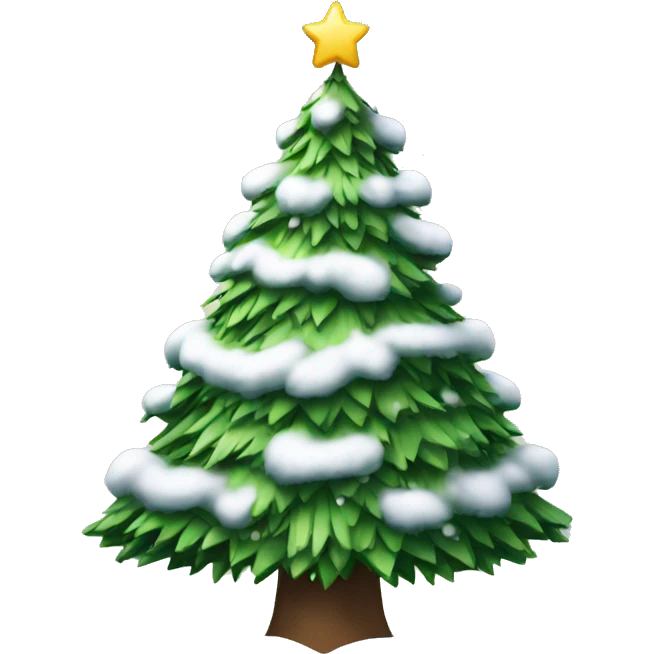 christmas tree with snow emoji
