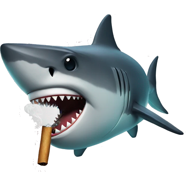 A smoking shark emoji
