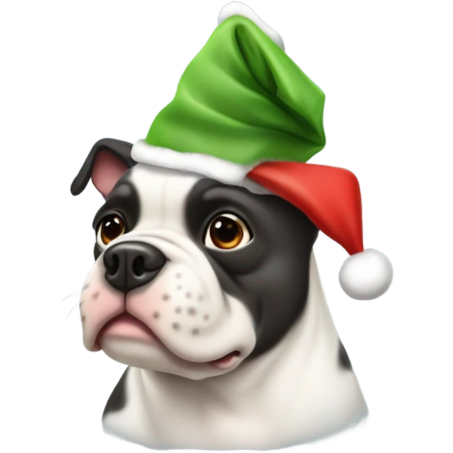 French bull dog wearing a Christmas hat  emoji