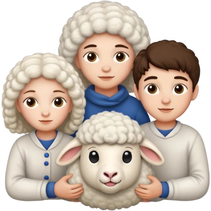 3 girls white and 2 boys withe and a sheep emoji