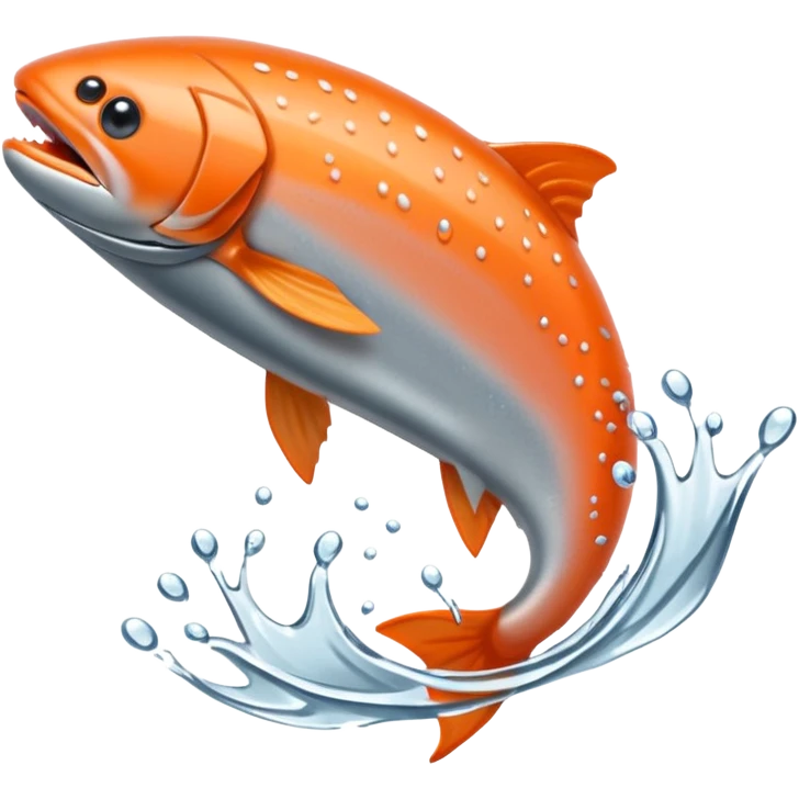 a salmon flopping out of water emoji