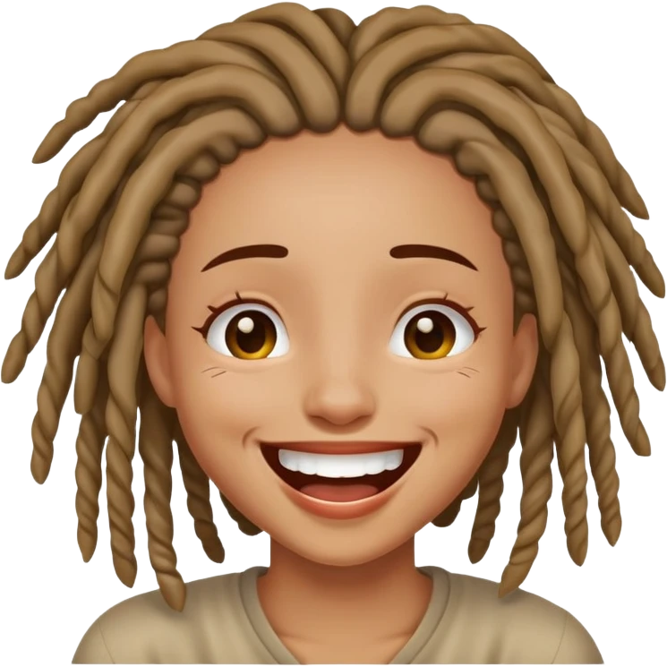 Girl with locs laughing with tears emoji
