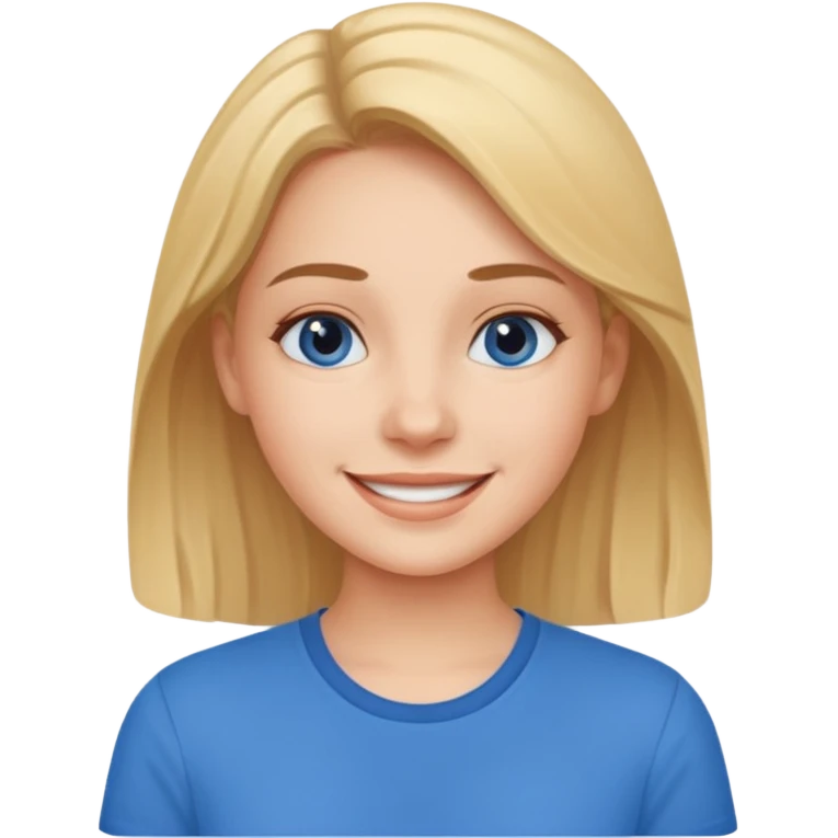 smiling girl in blue shirt emoji