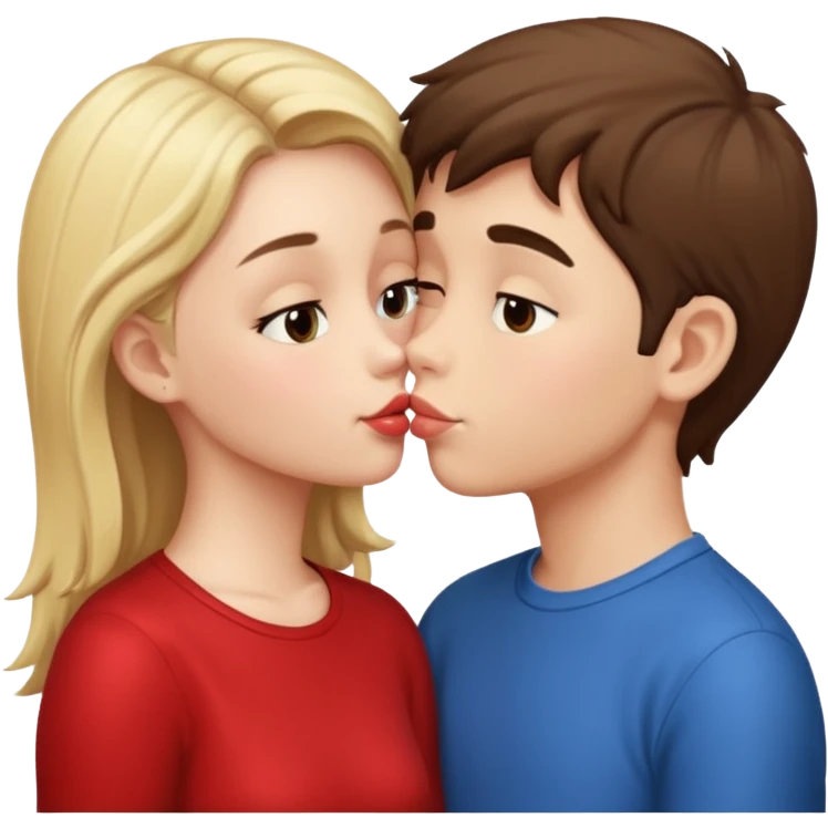 Boy and girl kiss emoji