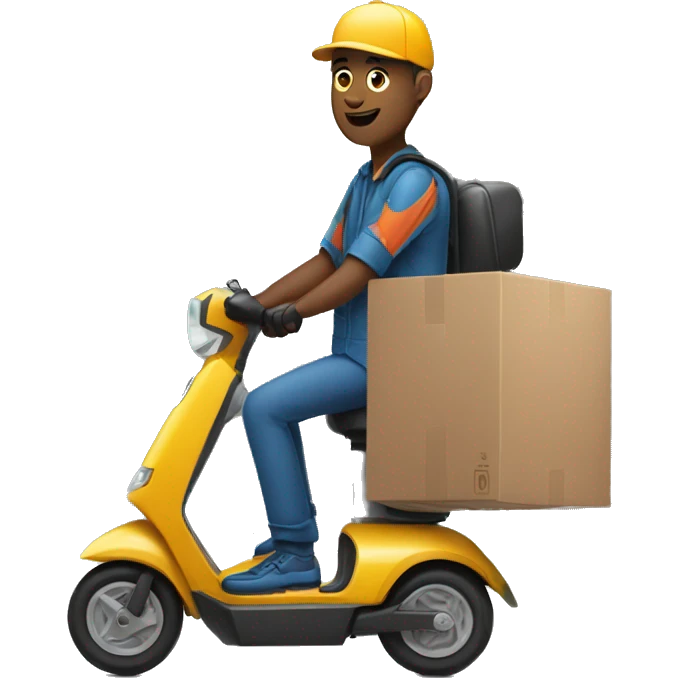delivery man on electric scooter  emoji