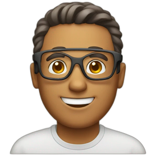 Man smiling with googles emoji