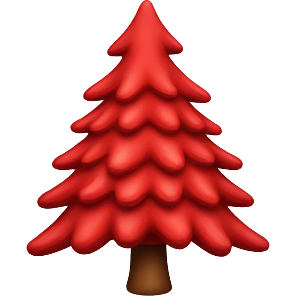 Red asthetic Christmas tree emoji
