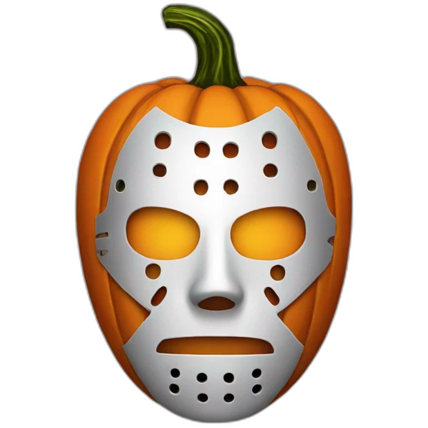 jason mask combined with a Halloween pumpkin emoji