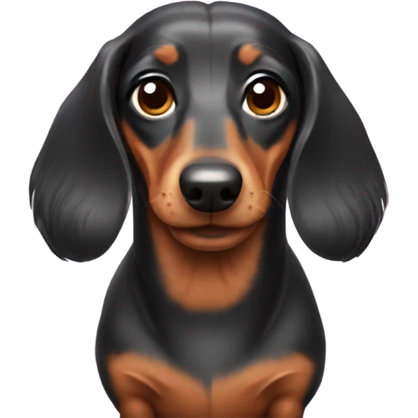 dachshund wearing a wig emoji