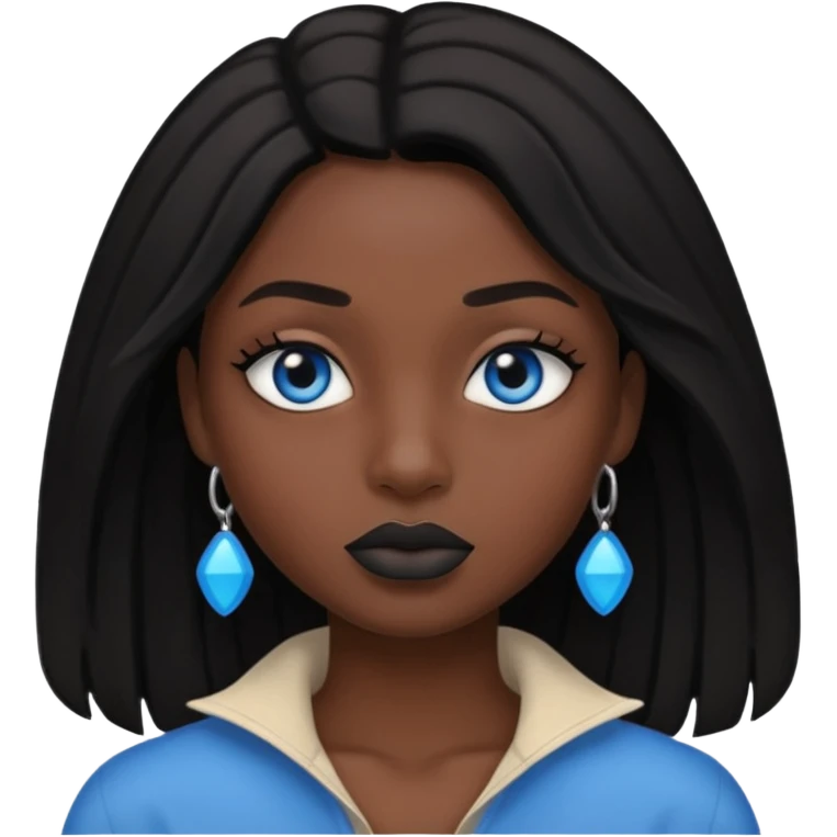 A 67 color blue black eye and lips. emoji