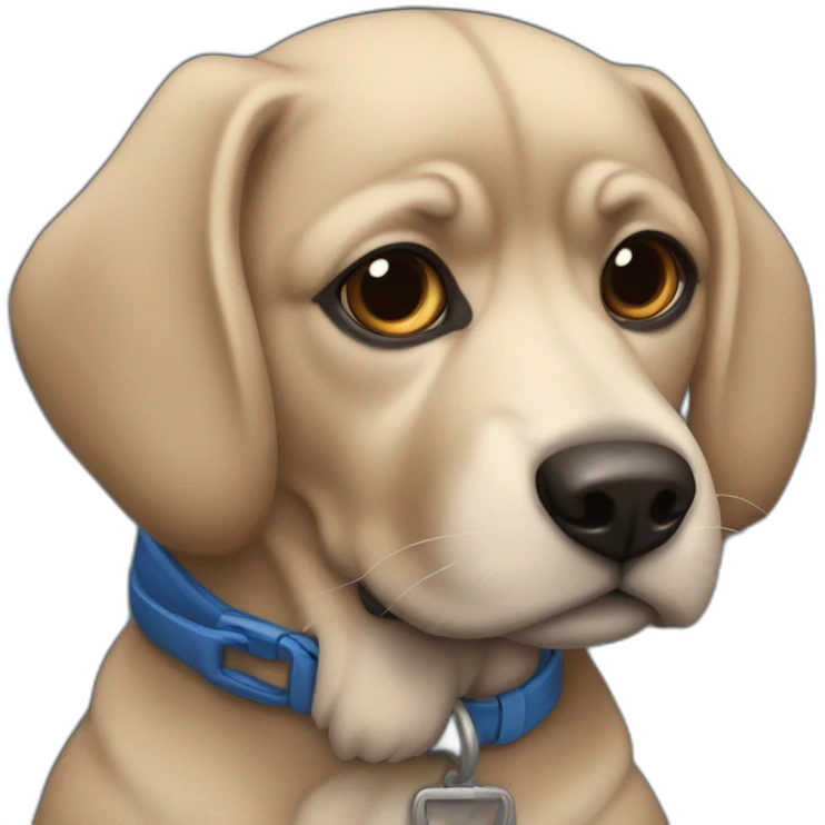 perrita negra contenta con moños azules snauser emoji