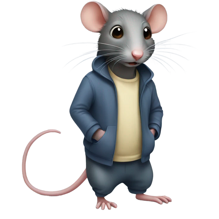 Rat with human body emoji