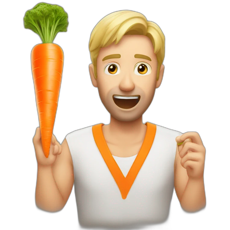 Man chocking on carrot  emoji