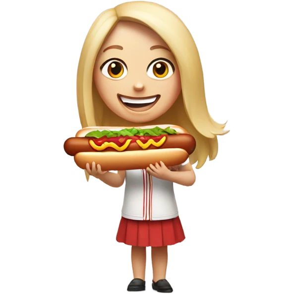 Pale Girl who loves chicago hot dogs emoji