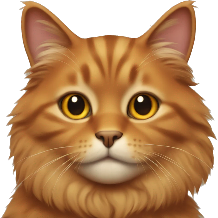 fluffy brown orange cat  emoji