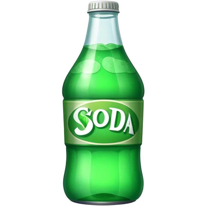 green soda, fat bottle, no face emoji