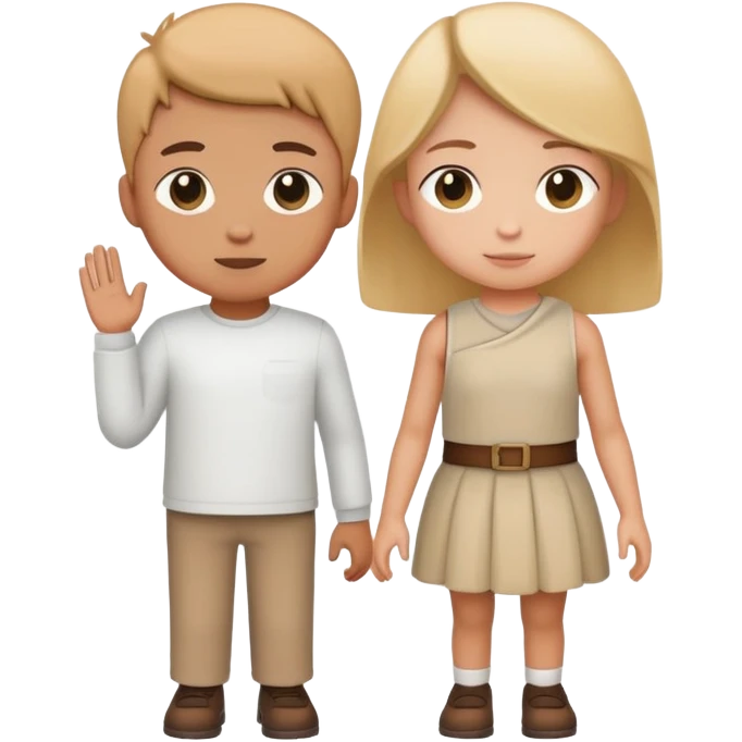 young character standing with a small help icon or question mark above their shoulder emoji