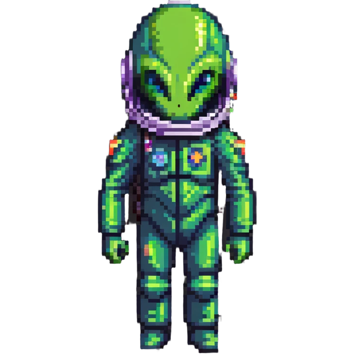 green alien in space helmet and suit emoji