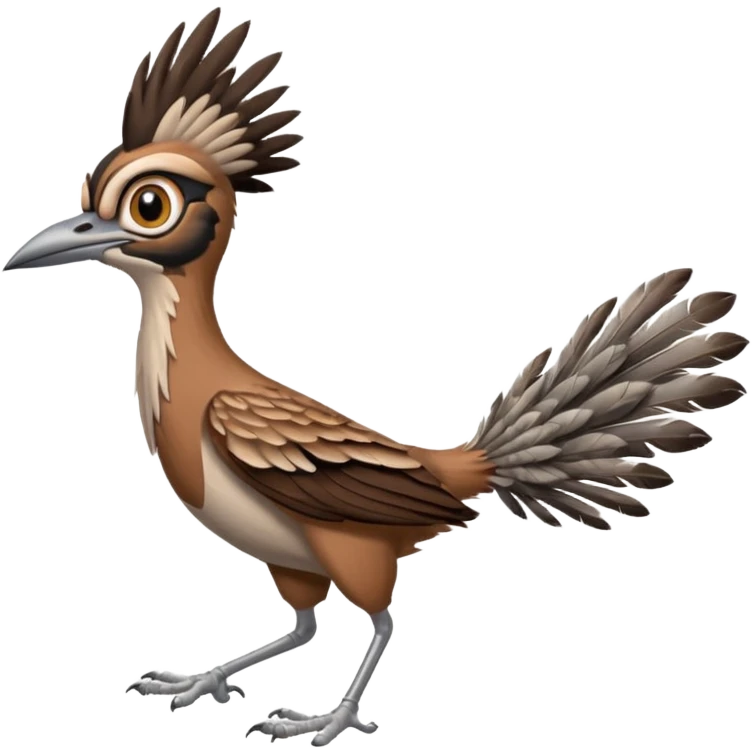 realistic roadrunner bird emoji, running emoji
