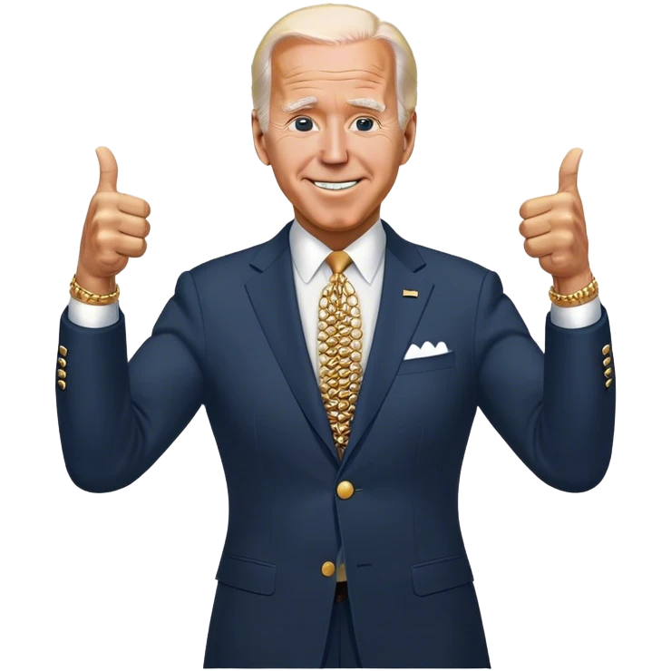 double thumbs up gangster dripped out joe biden  emoji
