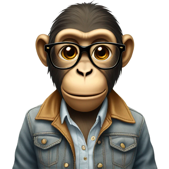 a monkey wearing a stylish fit and glasses emoji