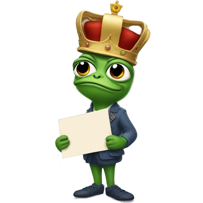 pepe holding a sign that says blame king in air emoji