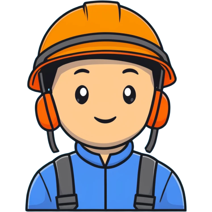 Asian man wearing bright orange safety helmet emoji
