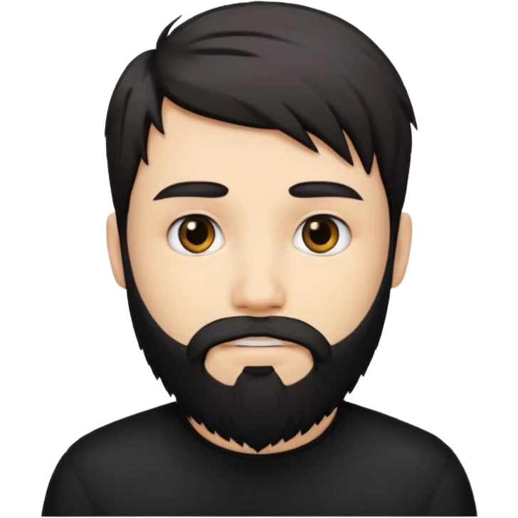 man with beard and emo hair emoji