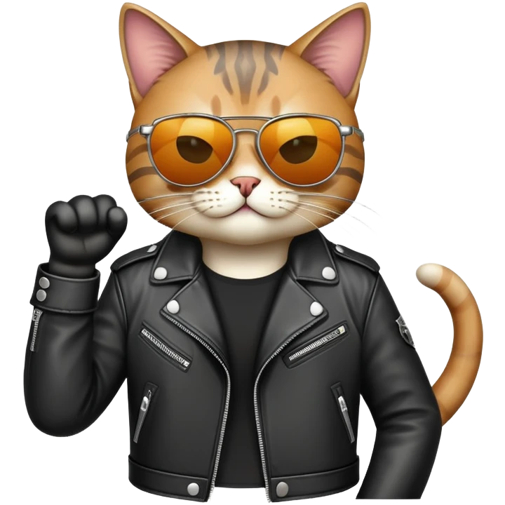Badass cat rock n roll emoji