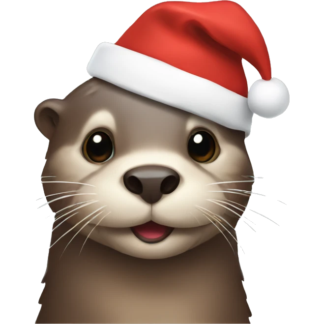 Otter with a Christmas hat on  emoji